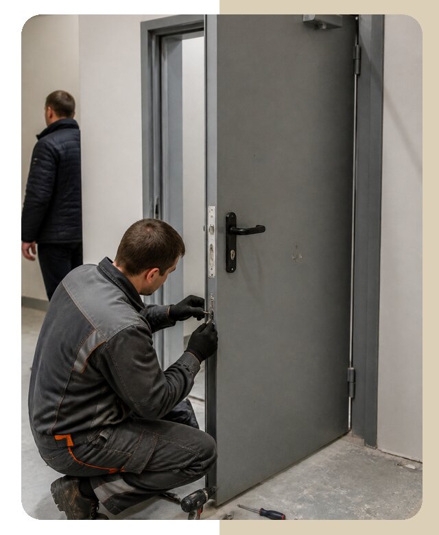 Ремонт противопожарной двери в Кимовске по цене 6700 р. | Дверной